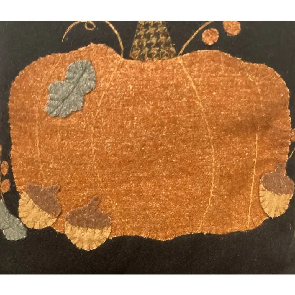 Fall Pumpkin Acorns 36 Percent Wool Pillow 14x14 Home Collections Raghu India